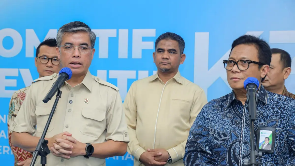 Menaker Yassierli saat menjadi pemateri dalam acara bertema Menguatkan Peran BPJS Ketenagakerjaan dalam Mengurangi Kecelakaan Kerja di Industri di Jakarta, Kamis (21/5/2026)/(Istimewa).