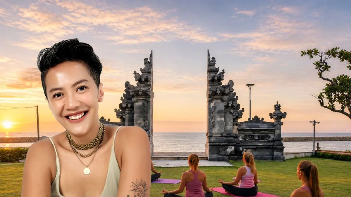 DISUKAI WISATAWAN: Baner even Global Wellness Day dengan Sunset Yoga Flow di Discovery Kartika Plaza Hotel. (ist/radarbali.id)