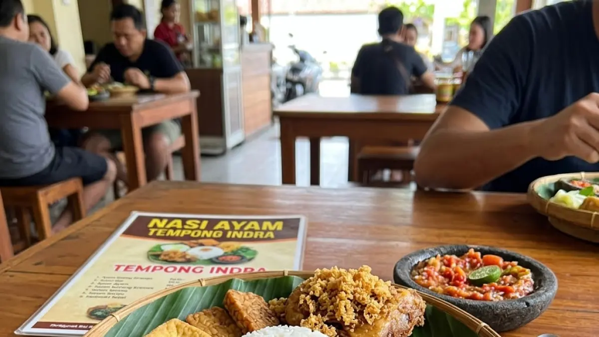 ilustrasi nasi tempong ayam
