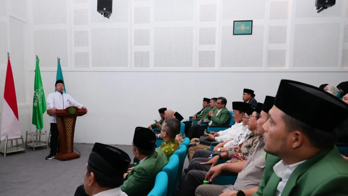 Menteri ATR/BPN Nusron Wahid, memberikan kuliah umum kepada mahasiswa Universitas Wahid Hasyim (UNWAHAS), Semarang, Jawa Tengah, Sabtu (02/05/2026).