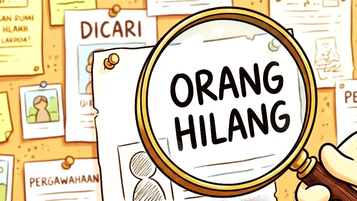 Ilustrasi pencarian orang hilang . (gambar digital gemini/radar bali)