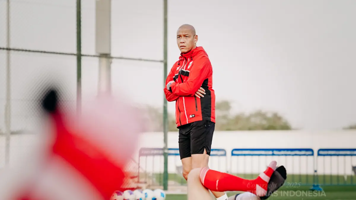 Nova Arianto saat pemusatan latihan timnas di Surabaya