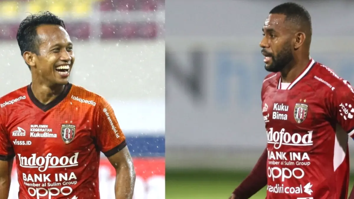 DUO SENIOR TAK DIPERPANJANG KONTRAKNYA&nbsp;: M. Rahmat dan Yabes Roni Malaifani. (foto: Angger Bondan (Jawa Pos) -Miftahuddin(Radar Bali)