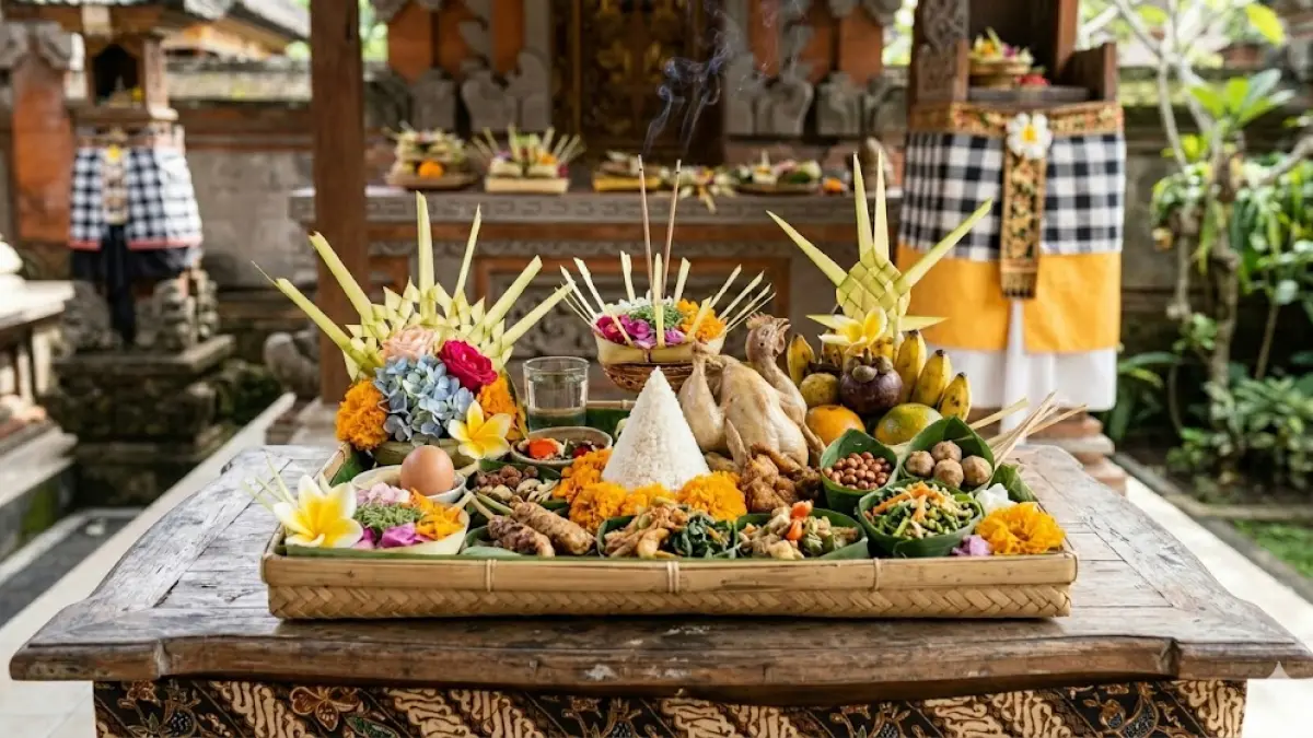 Menyambut Anggar Kasih Julungwangi, banten Sesayut Jati Smara hadir sebagai simbol permohonan keharmonisan cinta kasih spiritual.
