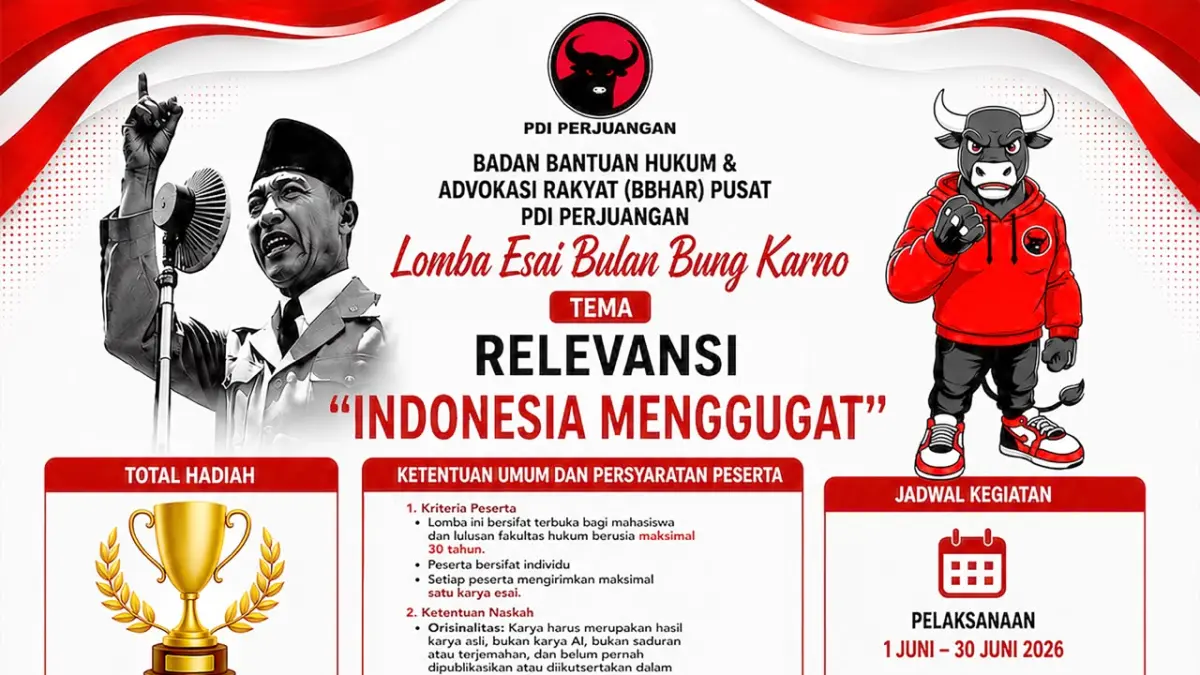Grafis informasi Lomba Esai Bulan Bung Karno 2026