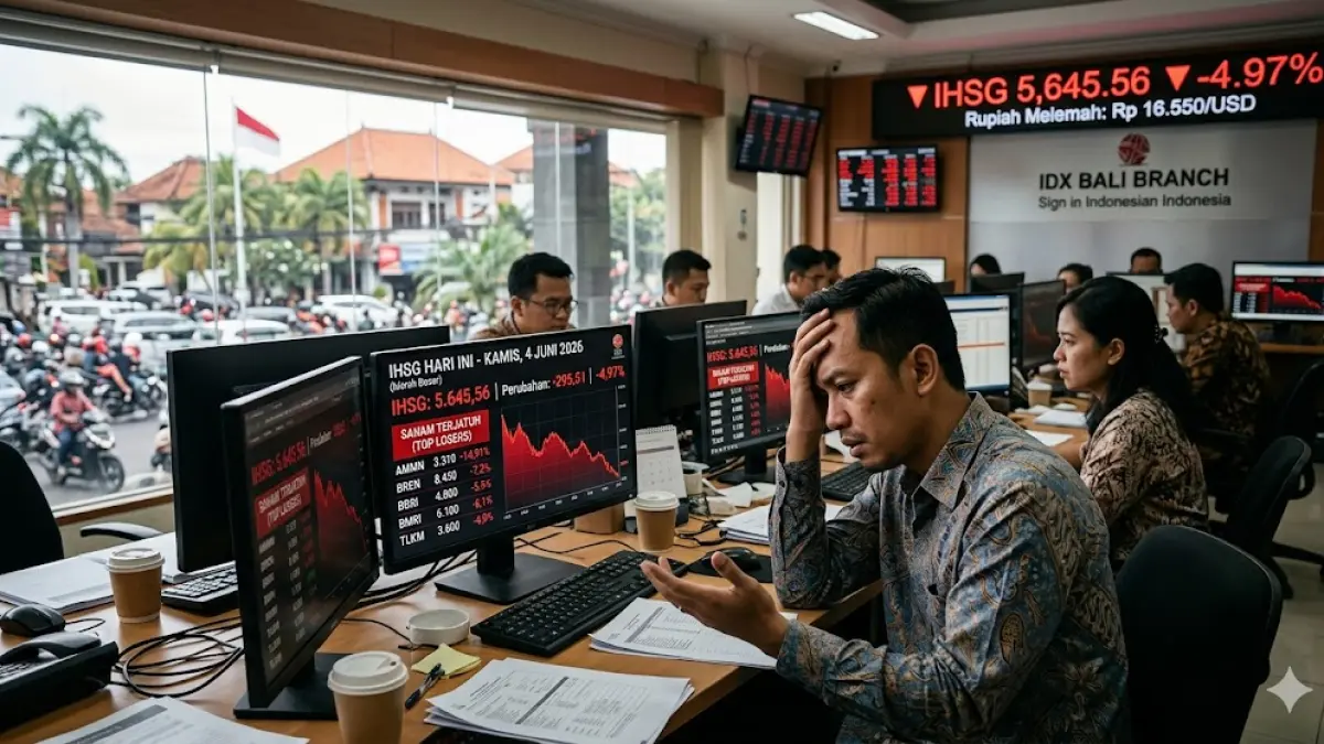 IHSG hari ini melanjutkan penurunan di lebel 5.600-an.