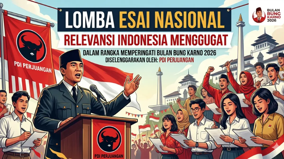 Ilustrasi Lomba Esai Nasional dengan tema: Relevansi Indonesia Menggugat yang diselenggarakan oleh PDI Perjuangan. (radarbali.id)
