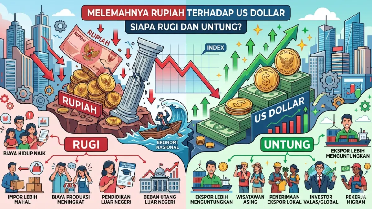 Ilustrasi melemahnya nilai tukar Rupiah terhadap Dollar AS 
