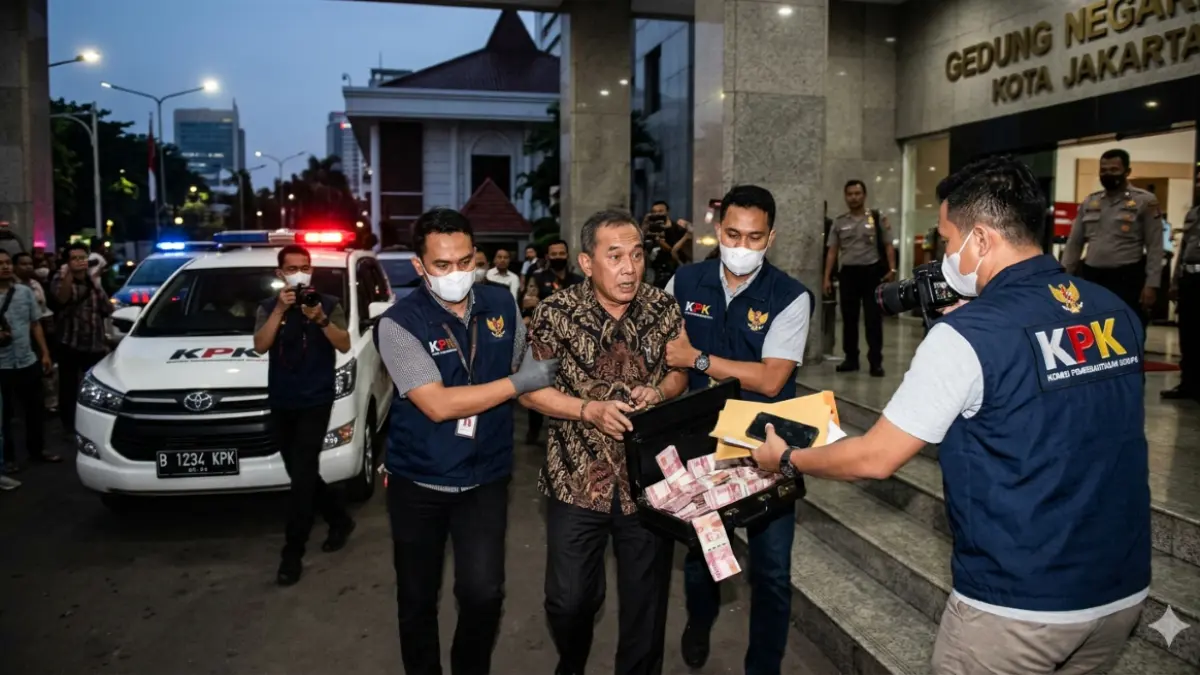 Ilustrasi penangkapan KPK dalam operasi tangkap tangan, termasuk di Bali dalam kasus penerbitan KITAS Imigrasi 