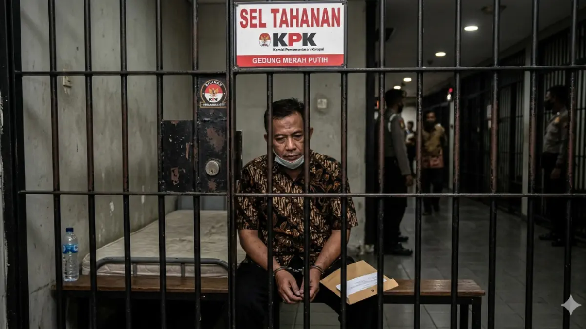 Ilustrasi tahanan KPK dalam kasus OTT