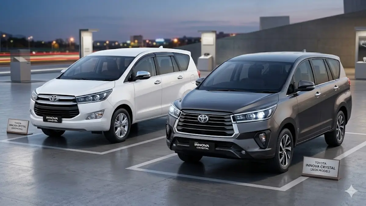 Innova Crysta 2016 (kiri) dan Innova Crysta 2026.