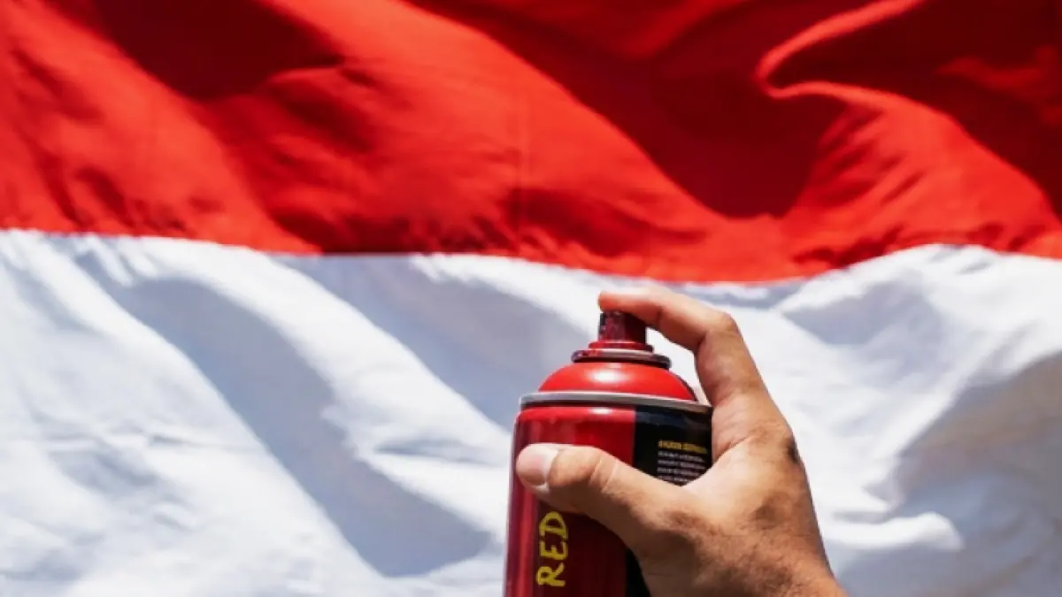 ilustrasi aksi vandalisme terhadap Bendera Merah Putih. (gambar digital gemini/radar bali)