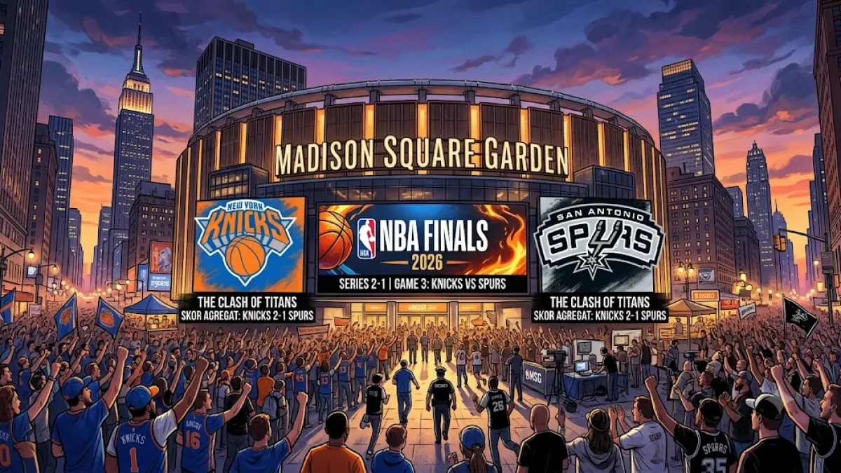 NBA Finals 2026: New York Knights memimpin 2-1 atas San Antonio Spurs dalam laga berformat best of seven. 