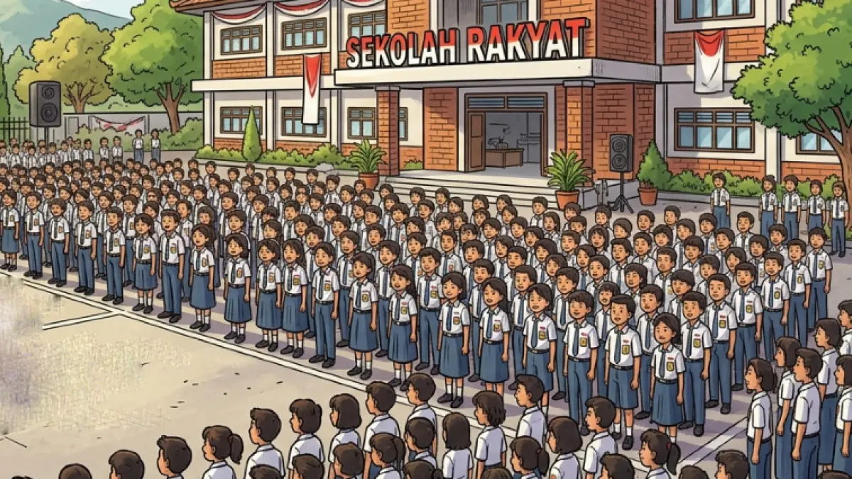 ilustrasi sekolah rakyar. (gambar digital gemini/radar bali)