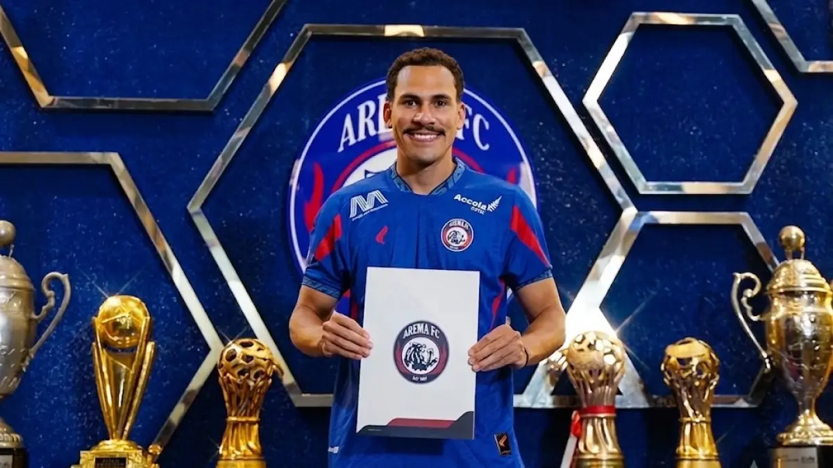 Pablo Oliveira setelah meneken kontrak dua musim dengan Arema FC.