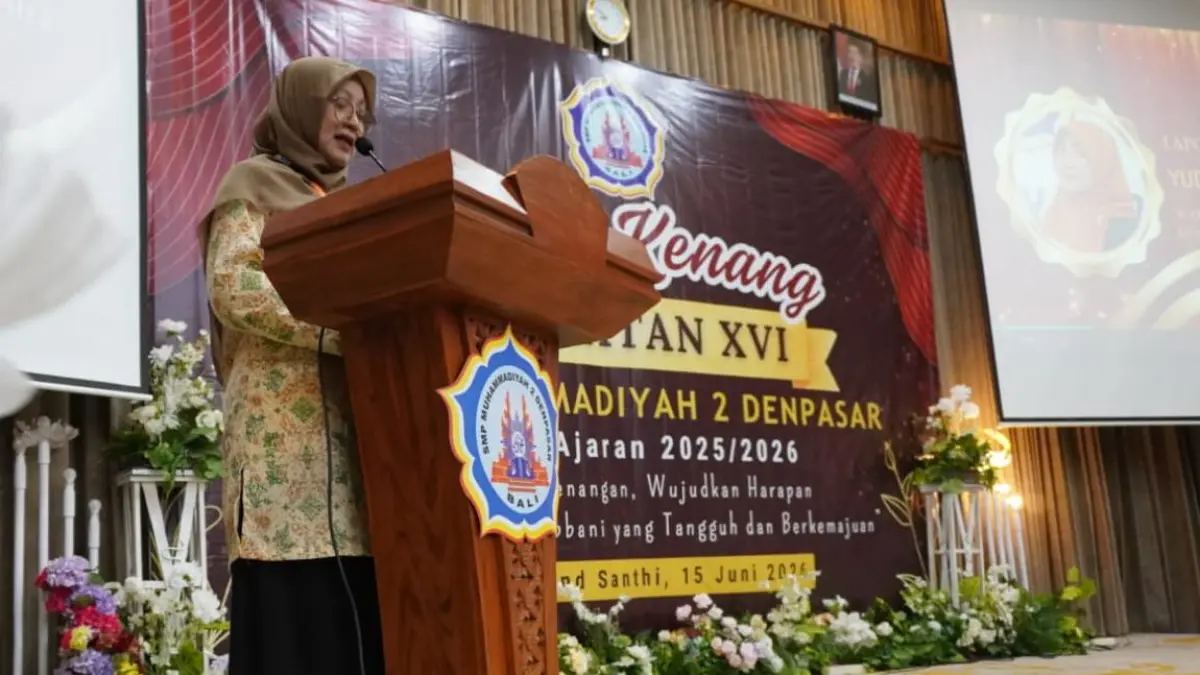 LAPORAN PANITIA: Yuditya Handini, S.E. saat Lepas Kenang di Hotel Grand Santhi Denpasar, Senin (15/6/2026).