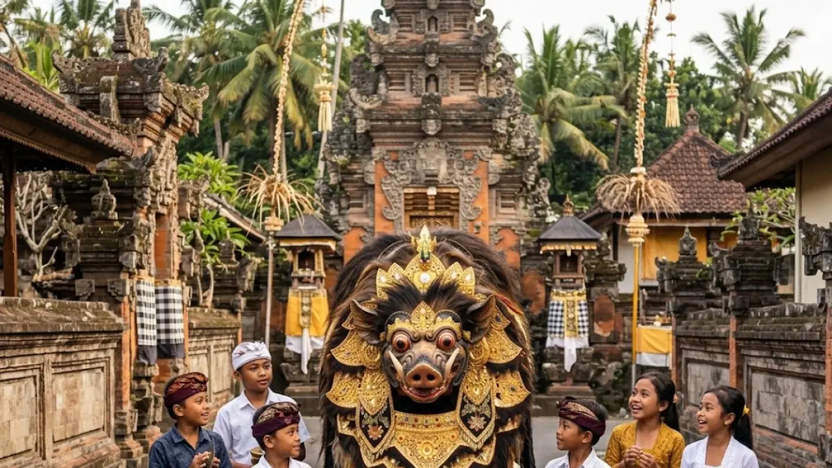 Meriahkan libur Galungan, tradisi ngelawang hadirkan pementasan barong cilik keliling desa di Bali. Simak makna spiritual ritual pengusir bala dan nilai kebersamaan generasi muda ini.