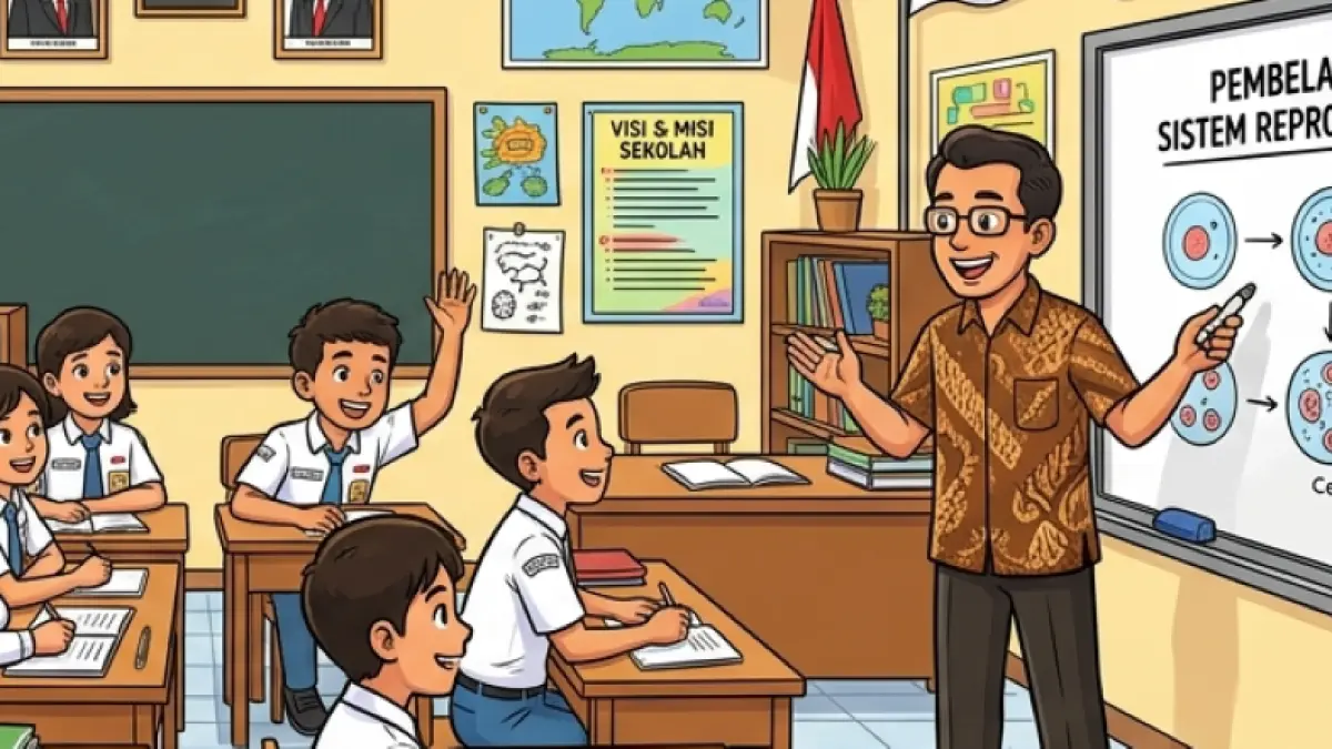 Ilustrasi suasana sekolah SMA. (gambar digital gemini/radar bali)