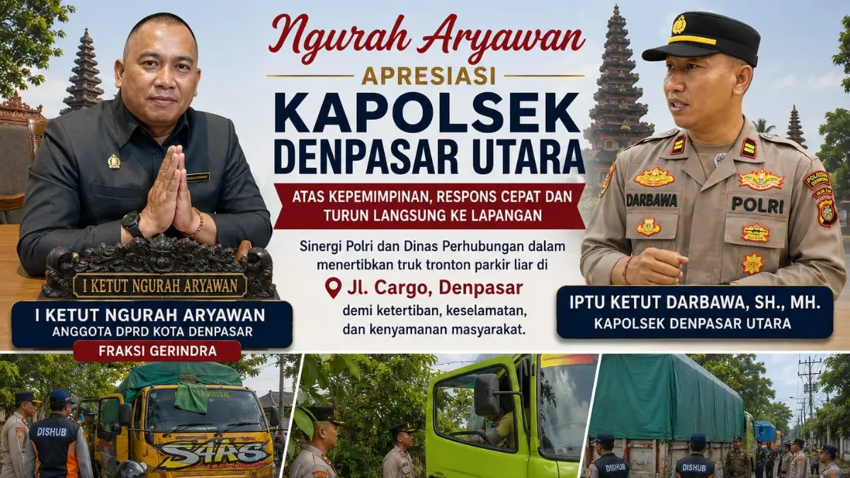 Anggota DPRD Kota Denpasar dari Fraksi Partai Gerakan Indonesia Raya (Gerindra), I Ketut Ngurah Aryawan (kiri atas).
