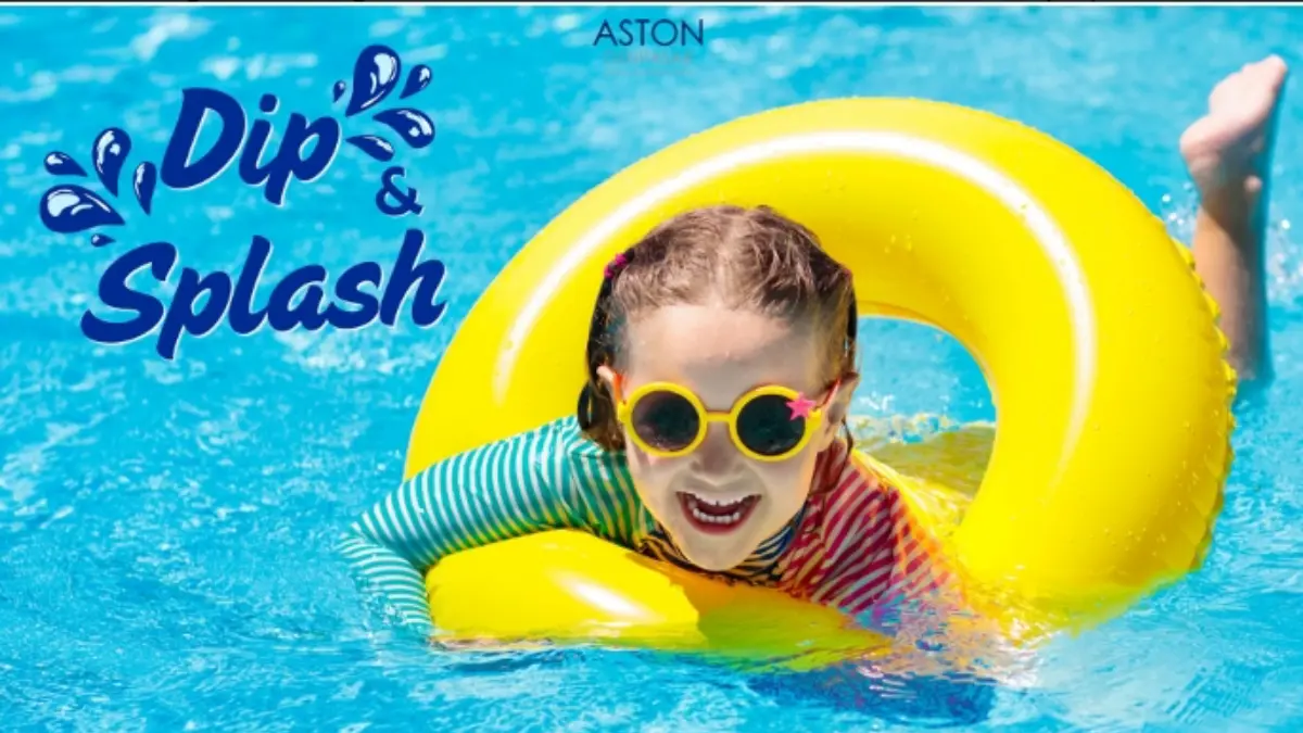 Keseruan suasana kolam renang bernuansa oasis di Aston Denpasar Hotel & Convention Center.