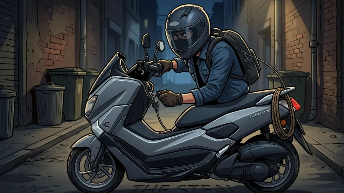 ilustrasi maling motor. (gambar digital gemini/radar bali)