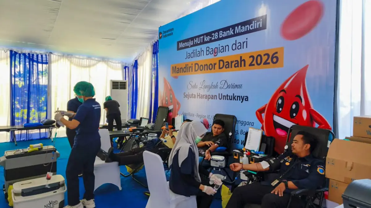KEMANUSIAAN: Suasana bakti sosial Mandiri Donor Darah 2026.
