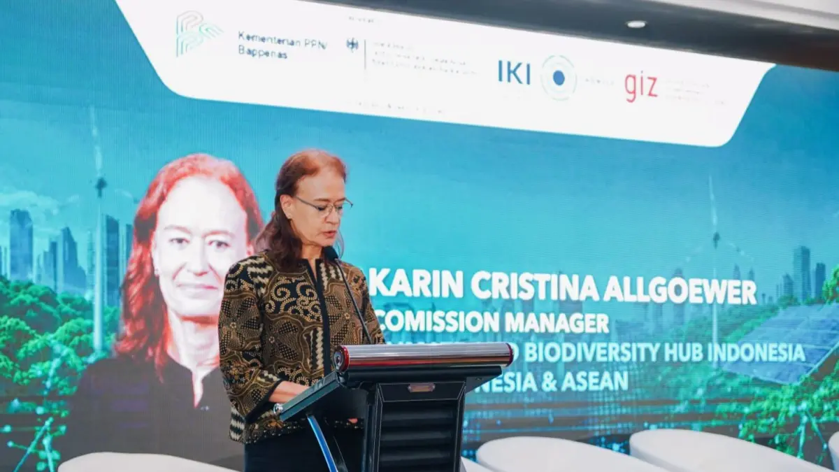 KOLABORASI GIZ - AKSARA: Karin Allgoewer Comission Manager Climate and Biodiversity Hub Indonesia, GIZ Indonesia & ASEAN mendukung Aplikasi AKSARA.
