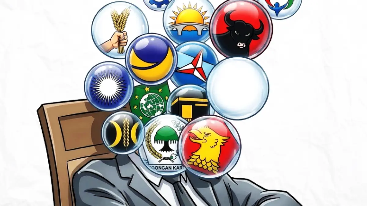Ilustrasi parpol (gambar digital gemini/radar bali)