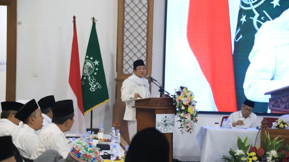 TOKOH MODERAT: Imam Besar Masjid Istiqlal Jakarta yang juga Menteri Agama RI, Prof. Dr. KH. Nasaruddin Umar saat berbicara dalam pertemuan pengurus NU  nasional belum lama ini.(IST/radarbali.id)