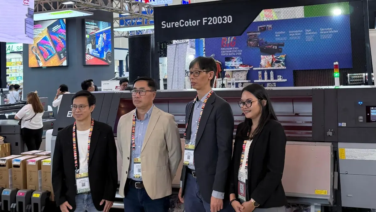 Peluncuran printer Epson SureColor SC-F20030 pada pameran Surabaya Printing Expo (SPE) 2026, Rabu (8/7/2026).