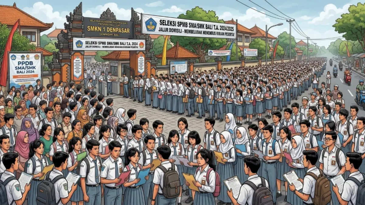Ilustrasi SPMB SMA/SMK di Bali menerima 2 ribu pengaduan. (ilustrasi Gemini Generate/radarbali.id)
