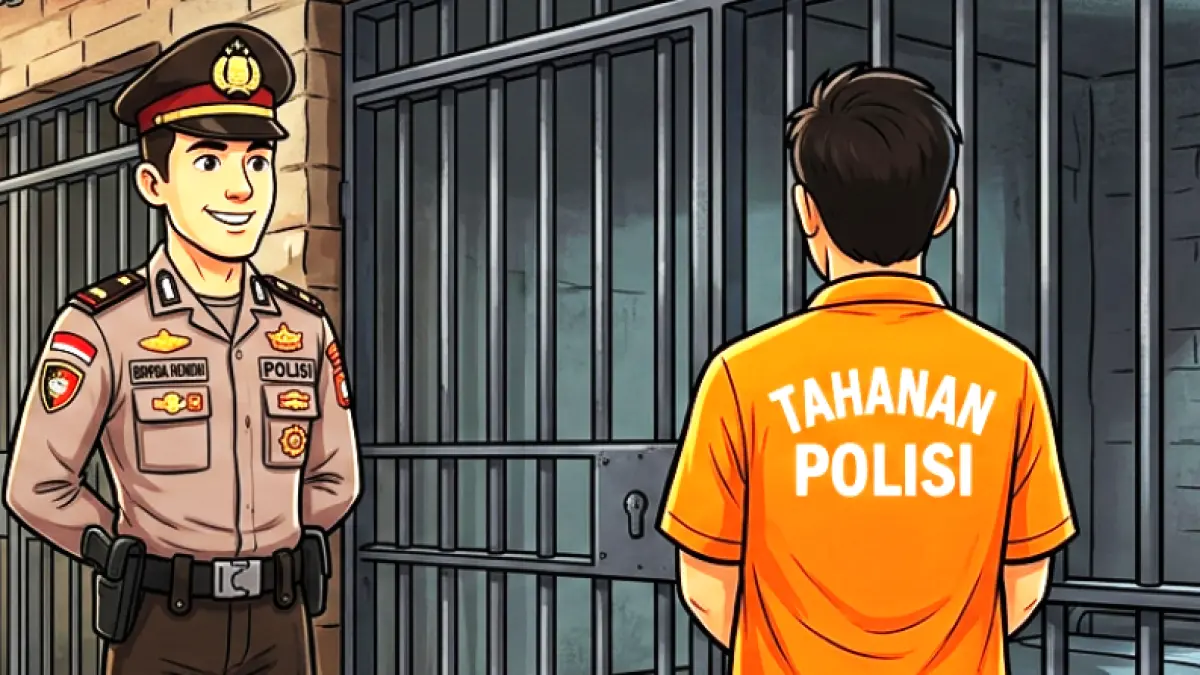 ilustrasi tahanan polisi. (gambar digital gemini/radar bali)
