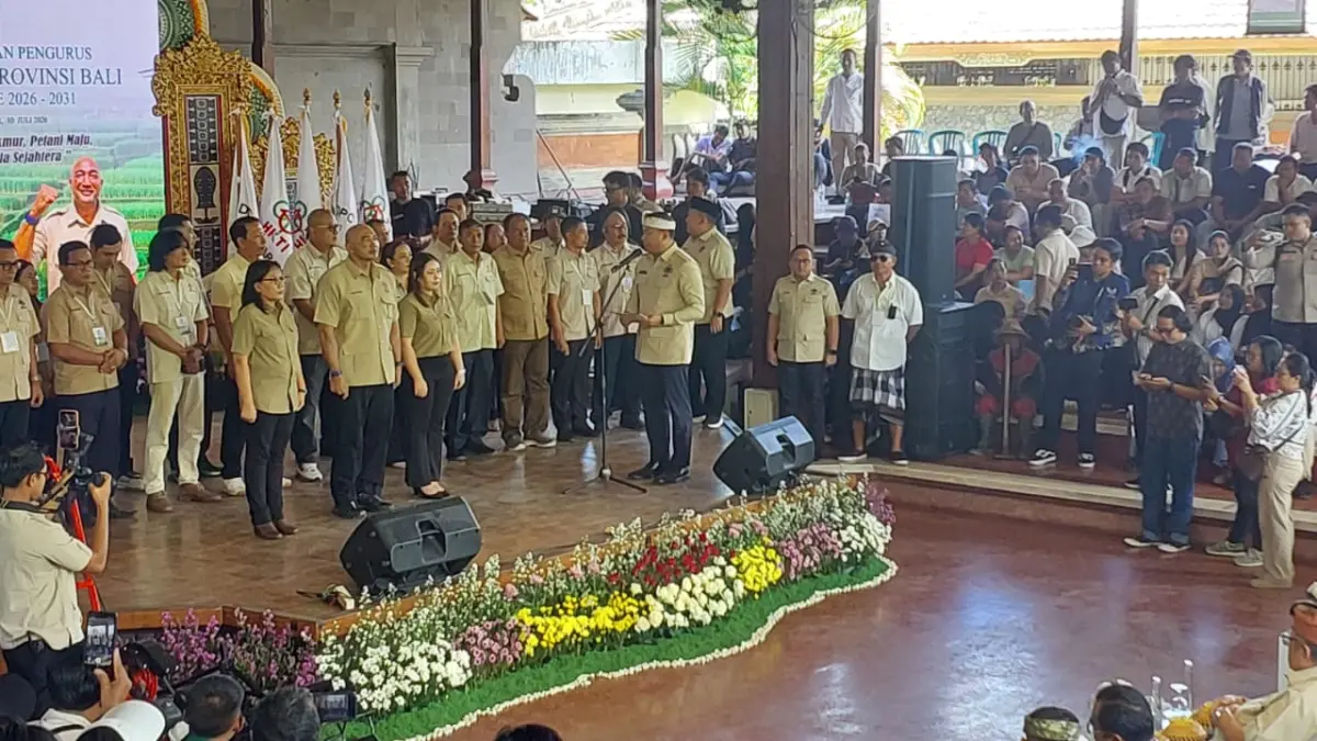 KOMPAK: Made Muliawan Arya alias De Gadjah dilantik sebagai Ketua HKTI Bali, Jumat (10/7).