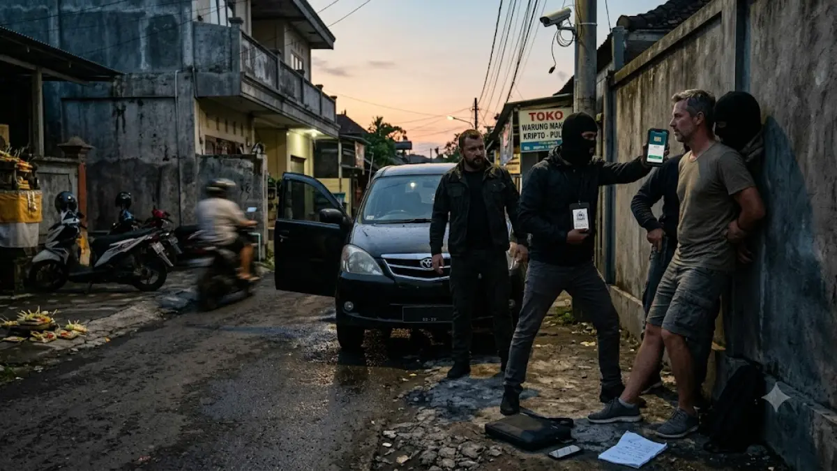 Ilustrasi - Penyergapan WNA korban physical crypto extortion. 
