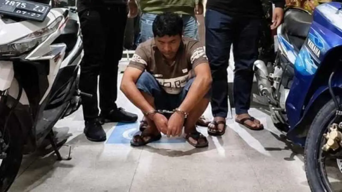 KENA BATUNYA : Dedy Rahmat, maling motor ini akhirnya diringkus polisi setelah membawa kabur motor petani di Buwit,Kediri Tabanan. (ist)