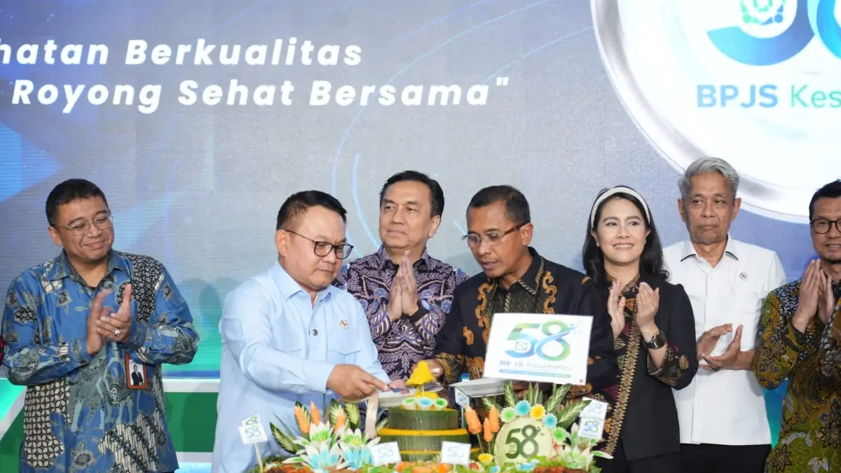 Direktur Utama BPJS Kesehatan, Prihati Pujowaskito saat puncak Hari Ulang Tahun (HUT) Ke-58.
