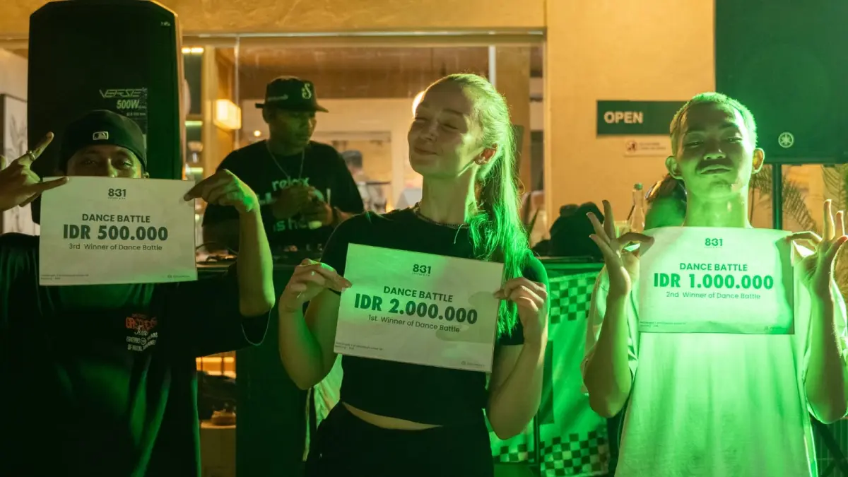 KOMPETISI: Pemenang battle dance dengan total Rp 3,5 juta oleh 831 Petitenget.