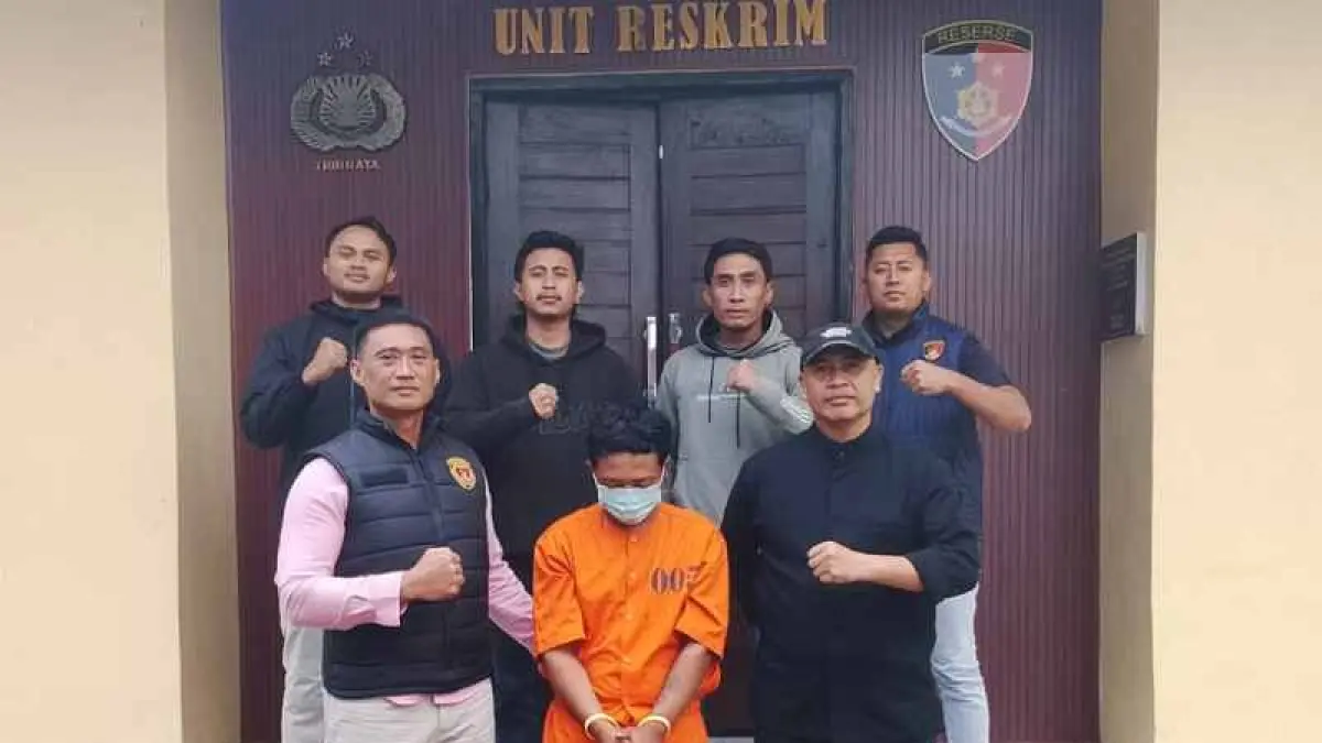 DIRINGKUS : Pelaku pencurian mesin pompa ditangkap. (Foto: Humas Polres Bangli)