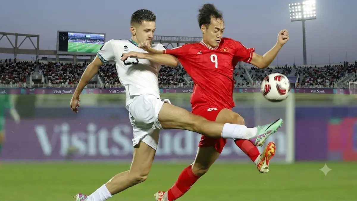 Justin Hubner menjadi man of the match saat Indonesia mengalahkan Vietnam 1-0 di Piala Asia 2023. (AFP/Karim Jaafar)