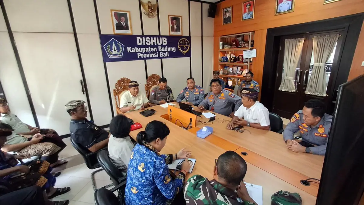 Rapat koordinasi di Ruang Rapat Dishub Badung, Kamis (30/7/2026).