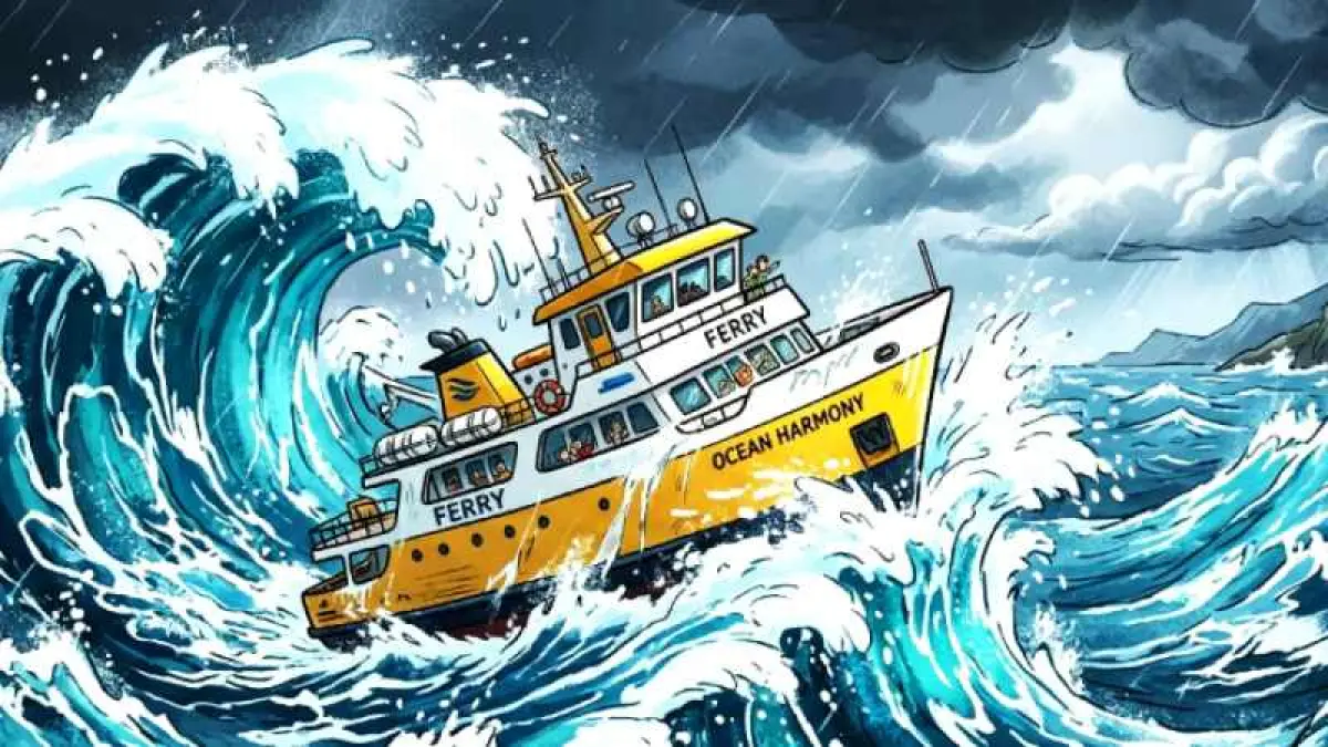 Ilustrasi gelombang tinggi. (gambar digital gemini/radar bali)