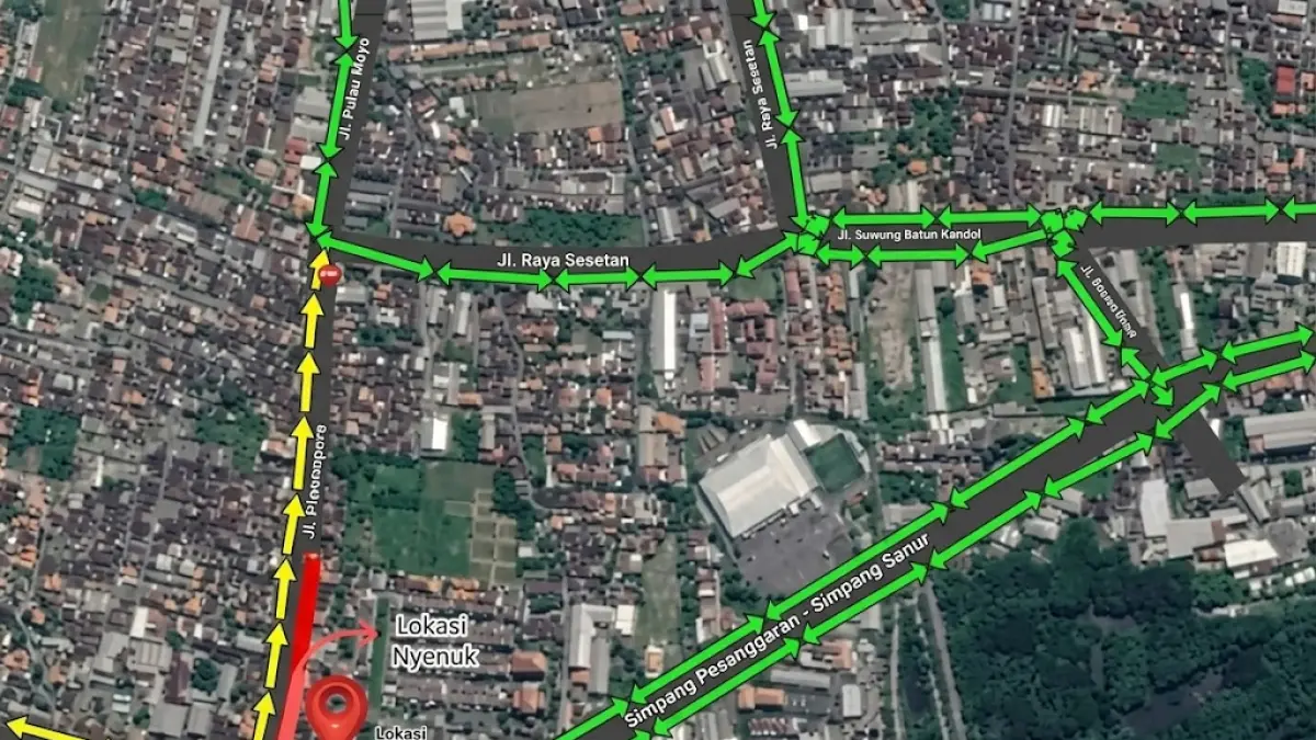 Rekayasa lalu lintas di Banjar Pesanggaran karena upacara keagamaan hari ini pukul 08.00 hingga 12.00. 