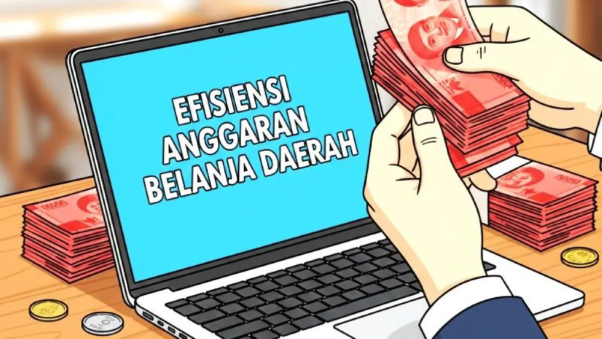 Ilustrasi efisiensi anggaran daerah. (gambar digital gemini/radar bali)