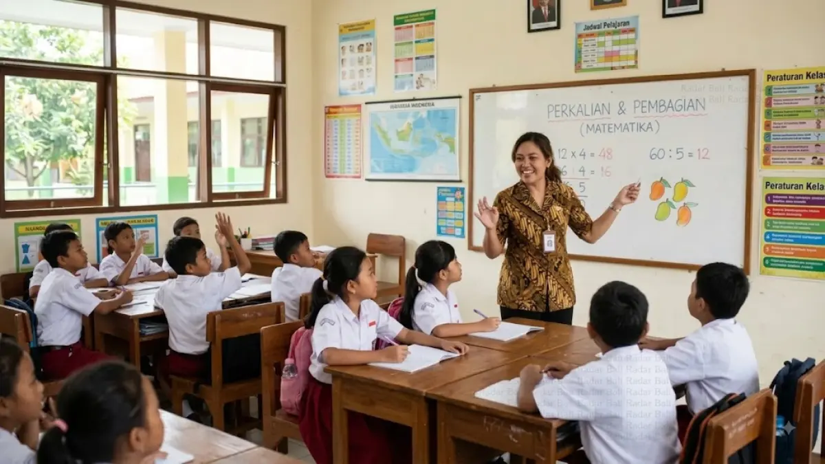 Ilustrasi-Guru sedang mengajar di kelas