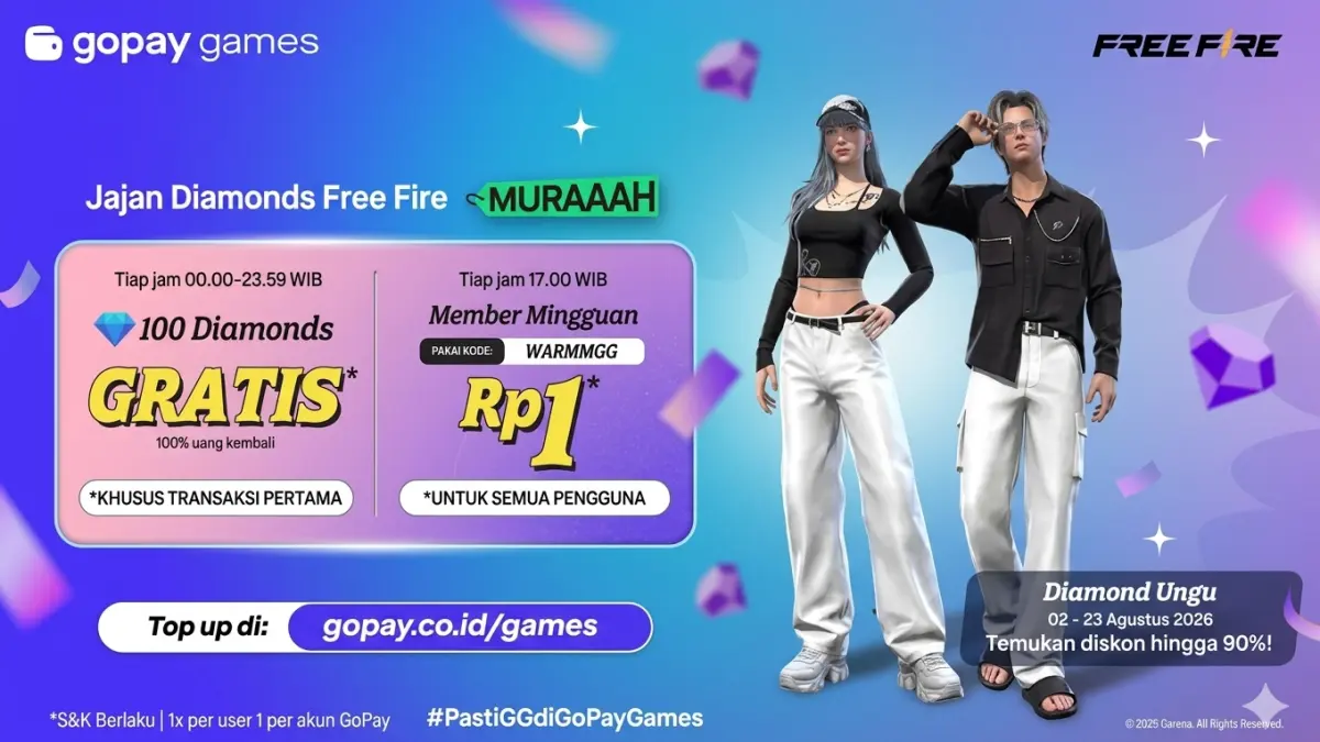 Promo menarik dari GoPay Games juga berlaku untuk game Free Fire.