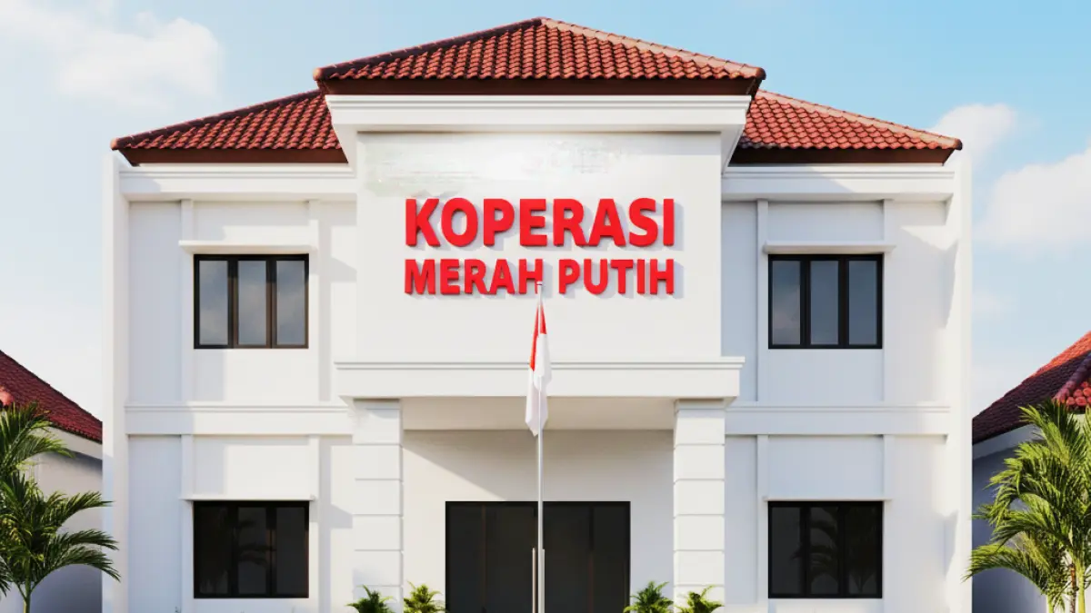 Ilustrasi Koperasi Desa/Kelurahan Merah Putih (KDKMP). (gambar digital gemini/radar bali)