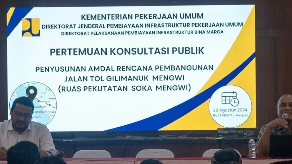 Konsultasi publik rencana pembangunan Tol Gilimanuk-Mengwi Ruas Pekutatan-Mengwi di Kerambitan, Tabanan. (Juliadi/Radar Bali)