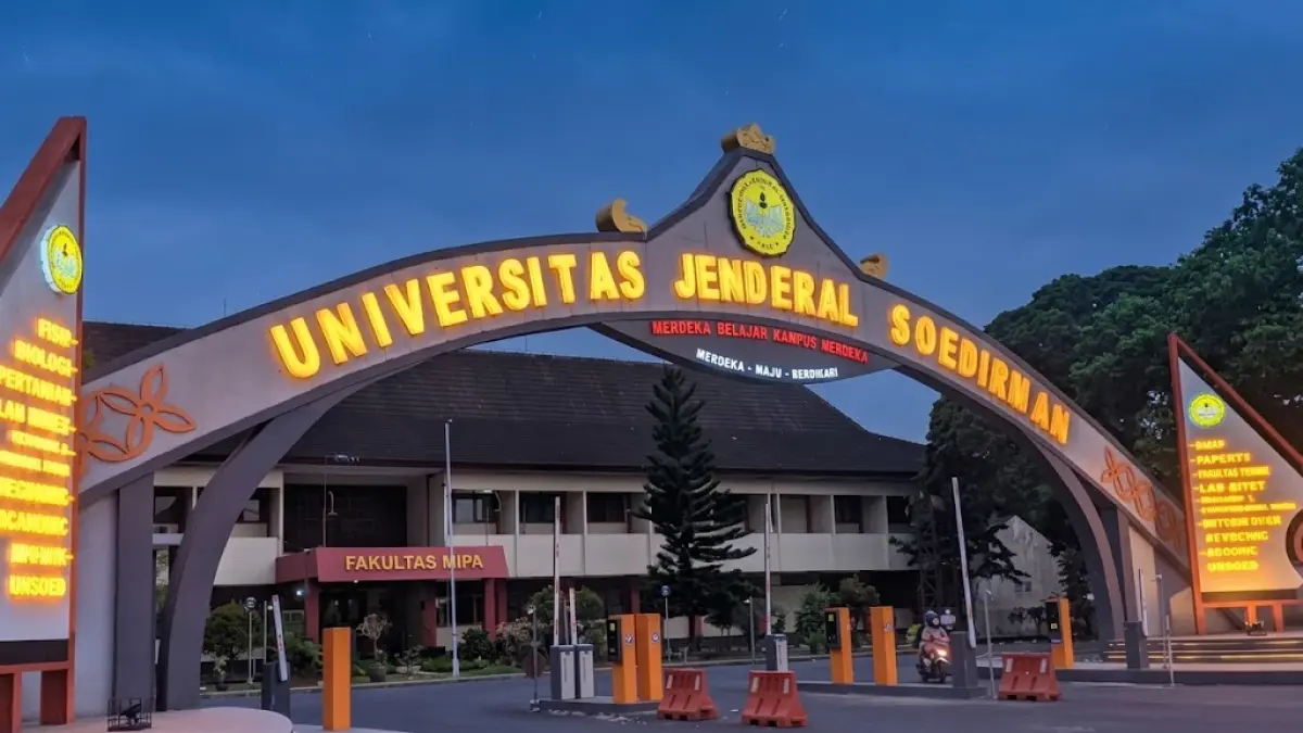 Kampus Universitas Jenderal Soedirman di Purwokerto, Jawa Tengah.
