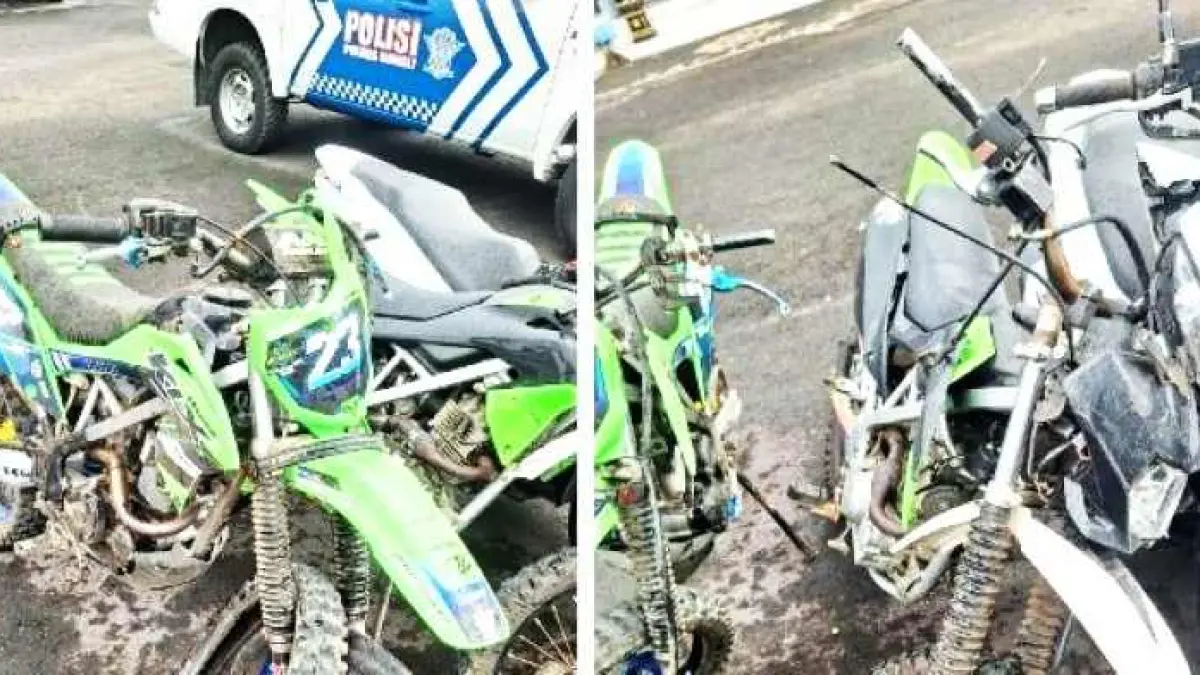 TABRAKAN MAUT : Kecelakaan maut di Jalan Bayung Gede, Desa Bayung Gede, Kecamatan Kintamani, Bangli. (Foto: Humas Polres Bangli)