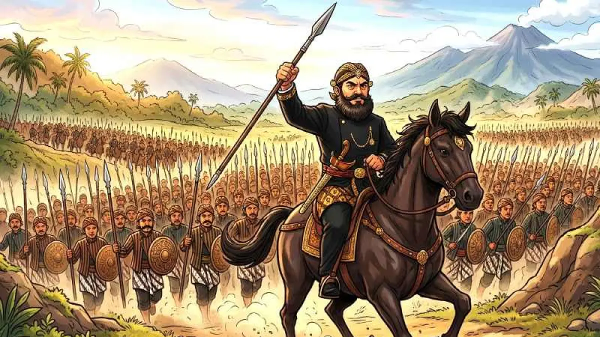 ilustrasi Adipati Pragola menyerbu Mataram. (gambar digital gemini/radar bali)